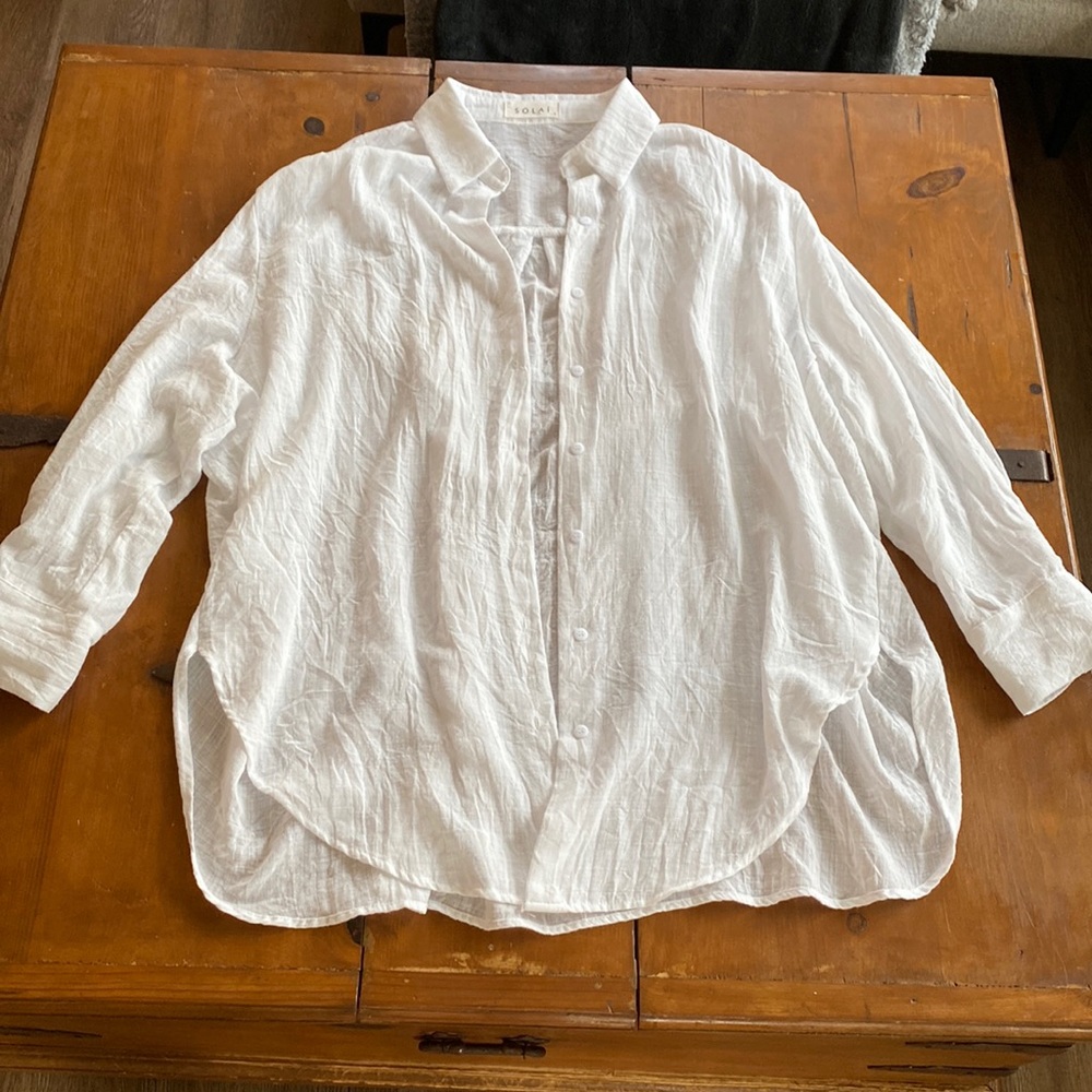 Solai Poolside Oversized Button Top